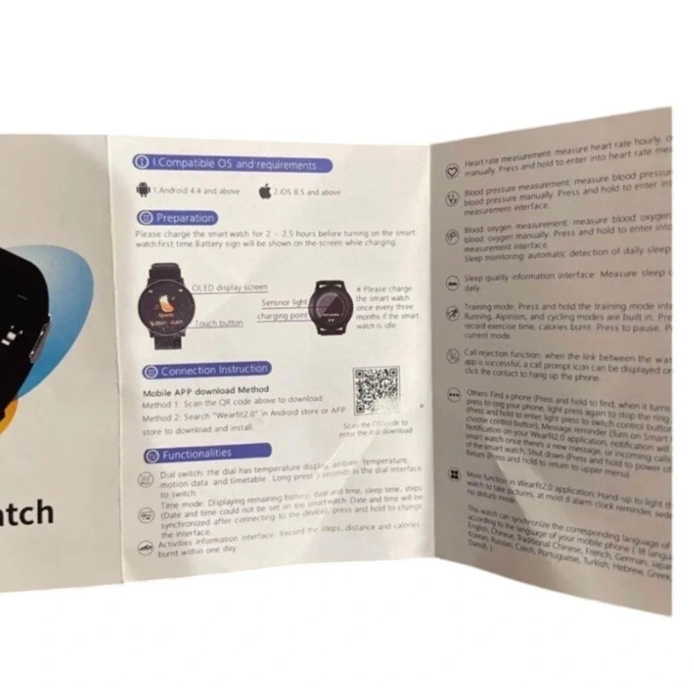 Interepro‎ GT3 Smart Watch Black OLED 1.3in IP67 Waterproof Fitness Tracker NEW